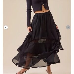 NWT Altar’d State Midi Maxi Black Skirt Medium Women